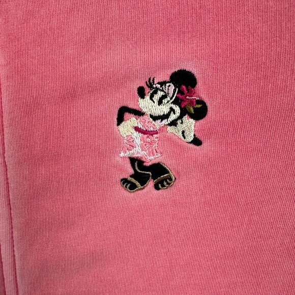 Tommy Bahama Disney Minnie Mouse Women S Embroidered Track Jacket Full Zip Pink - Picture 7 of 16